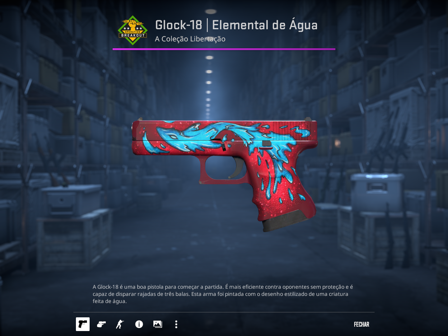 (Ação Relâmpago) M4A4 | Desolate Space + Glock-18 | Water Elemental