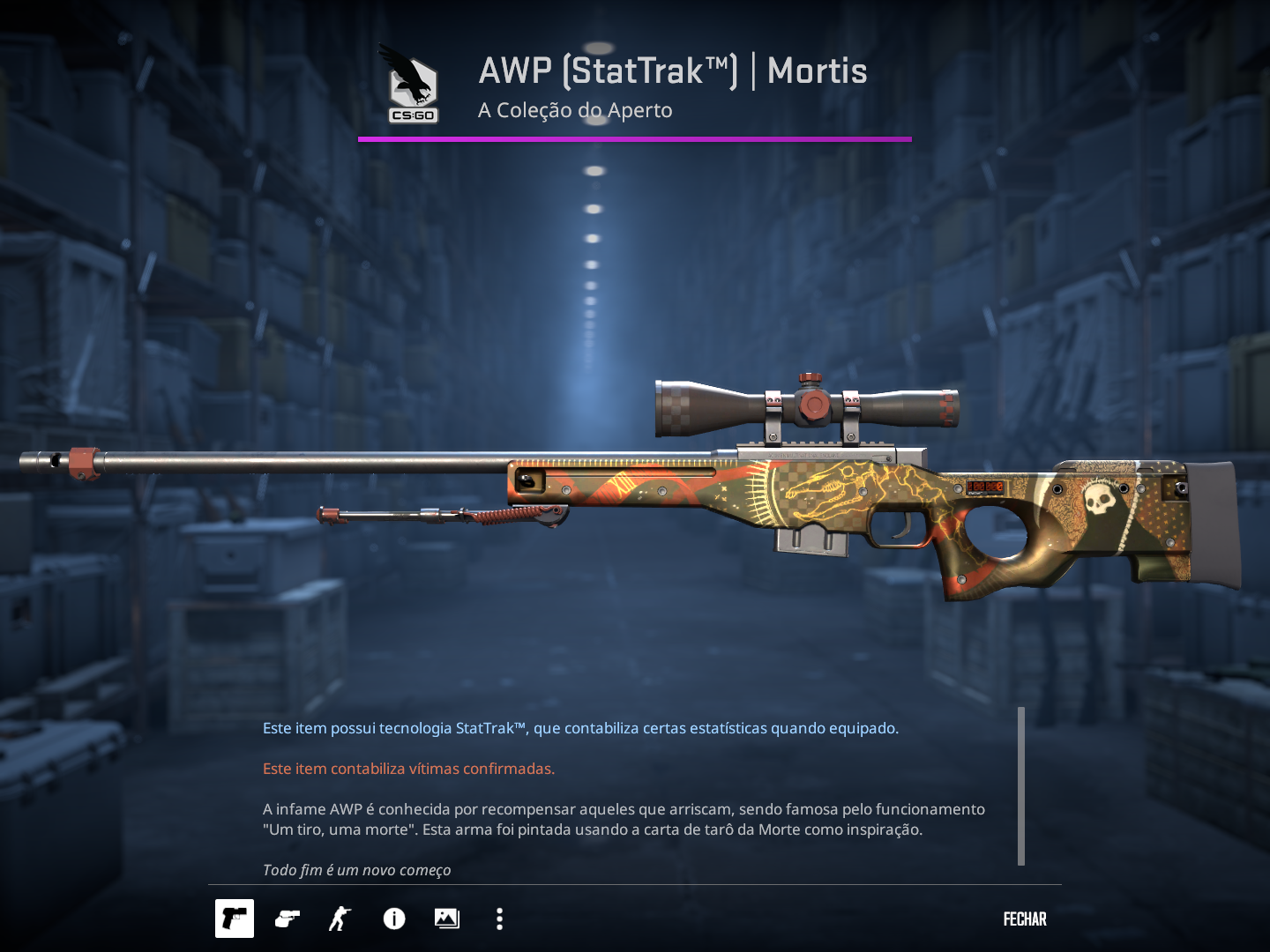 (Ação Relâmpago) FAMAS / Minimal Wear Commemoration – StatTrak™ AWP / Field-Tested Mortis