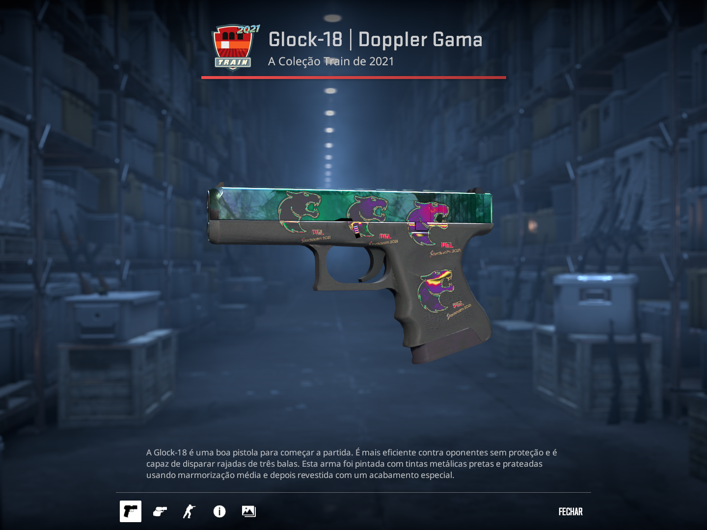 Glock-18 – Minimal Wear – Gamma Doppler Phase 2 Adesivada