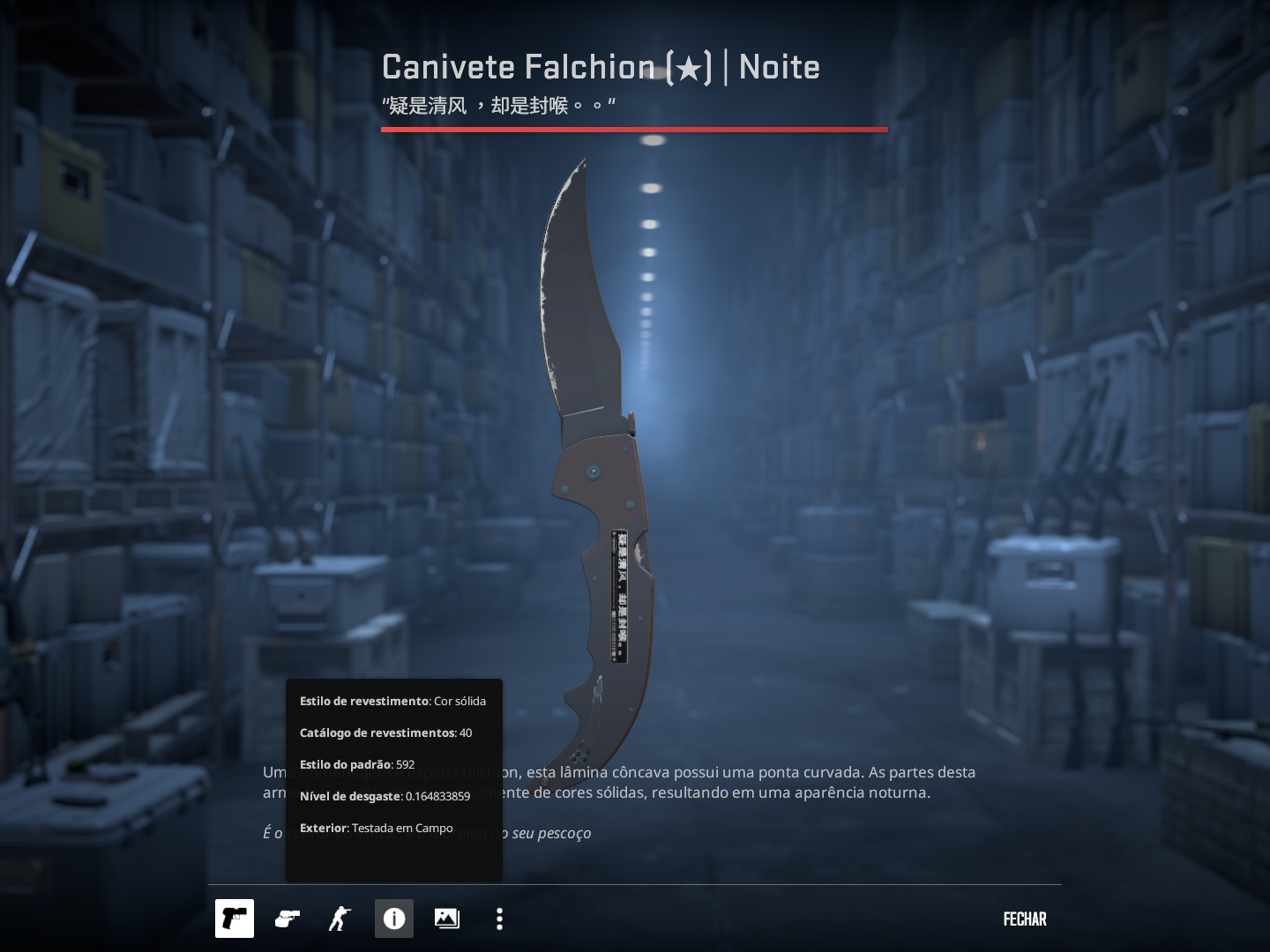 Falchion Knife | Night (FT) – 0.16