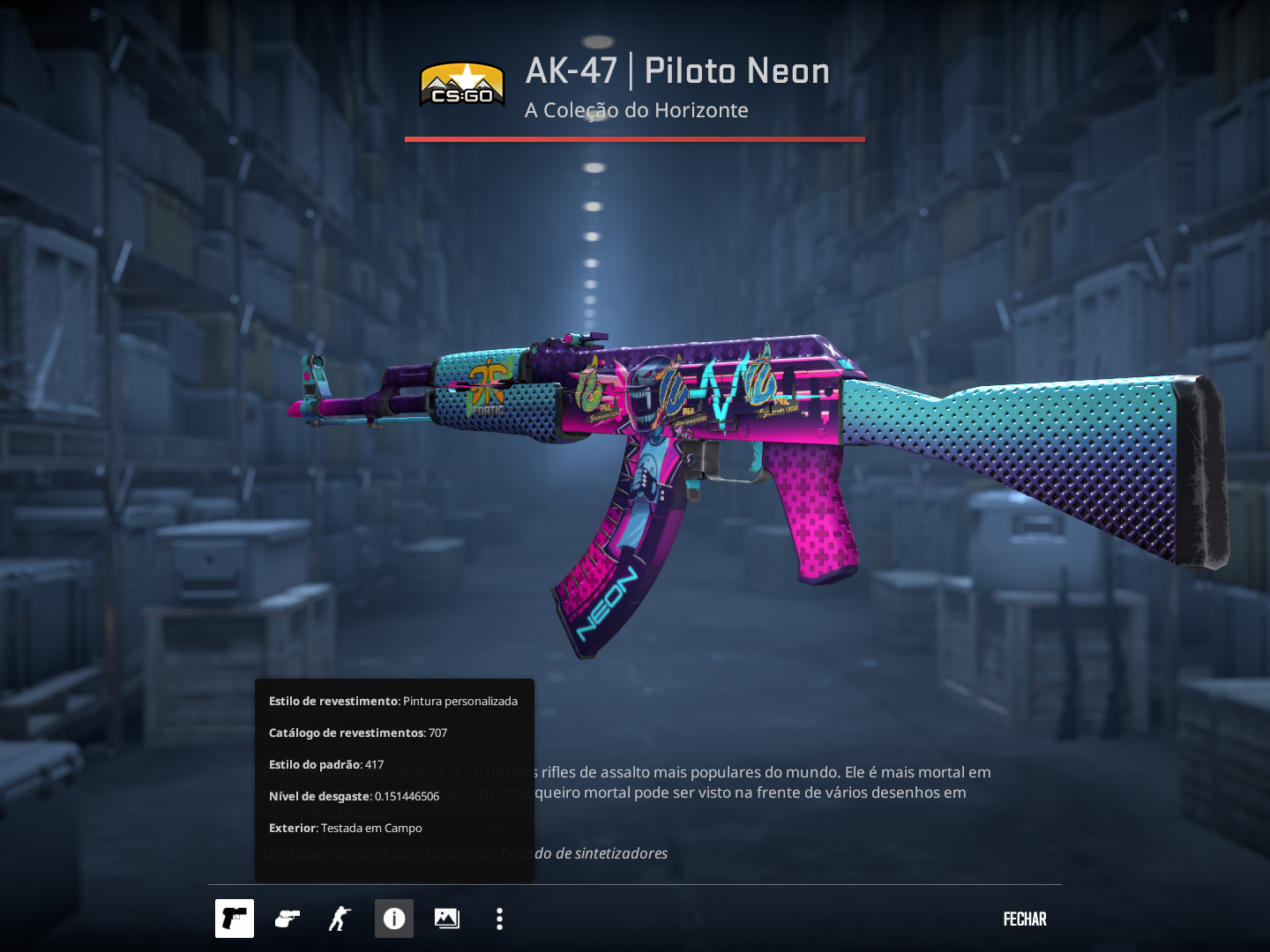 AK-47 | Neon Rider FT 0.15 – 1.3k em adesivos