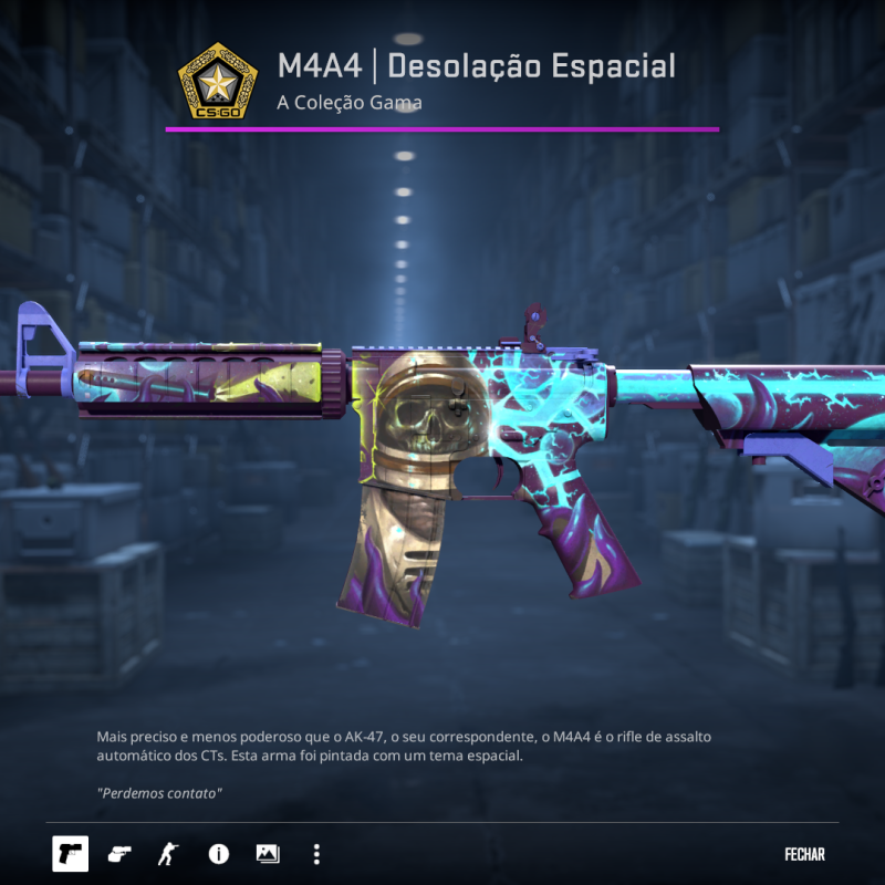 (Ação Relâmpago) M4A4 | Desolate Space + Glock-18 | Water Elemental