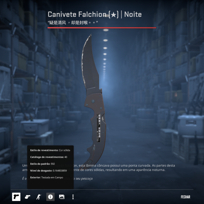 Falchion Knife | Night (FT) – 0.16