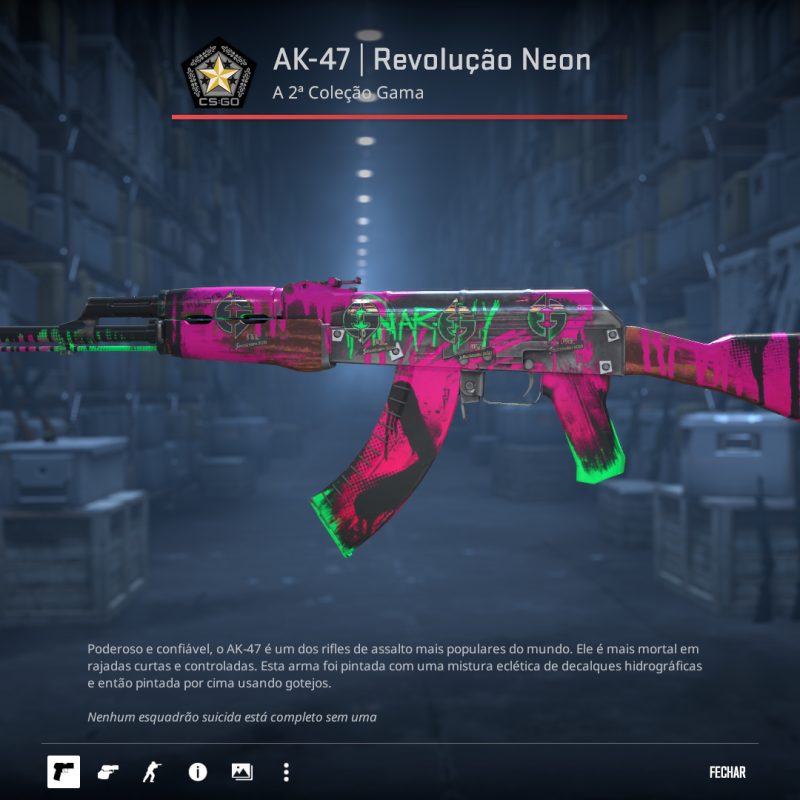 AK-47 | Neon Revolution Adesivada FT 0.18