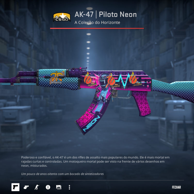 AK-47 | Neon Rider FT 0.15 – 1.3k em adesivos